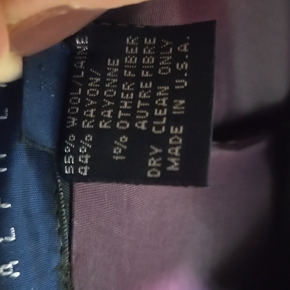 Rare! VINTAGE 90's Ralph Lauren Dbl Brst Red Pinstriped Skirt Suit, Navy, 10 - Picture 10 of 11